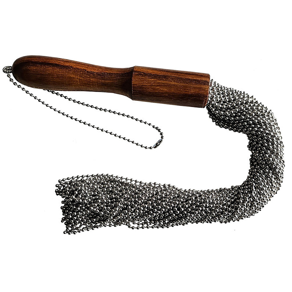 Beaded Metal Flogger with Wooden Handle