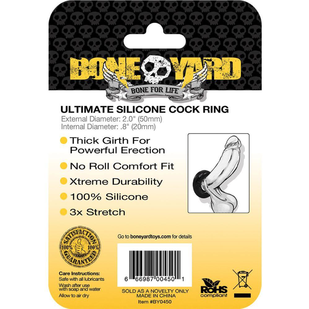 BoneYard Ultimate Silicone CockRing -Blk