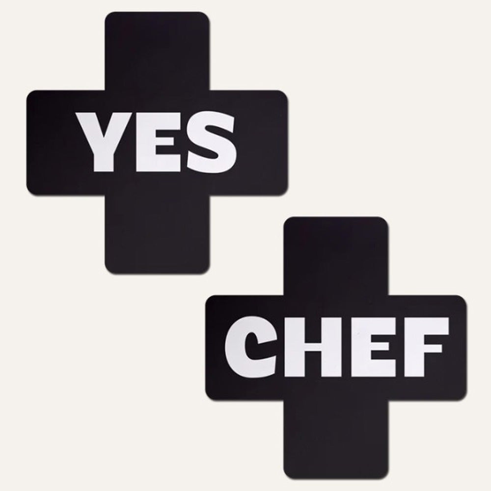 Black & White Yes Chef Pasties by JennaJean8