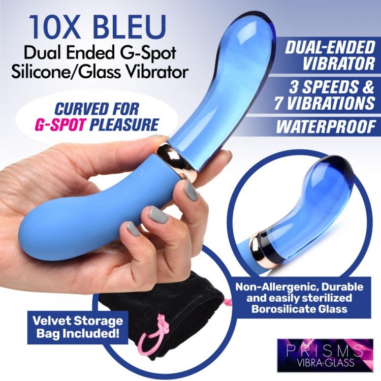 10X Dual End G-Spot Silicone/Glass Vibe*