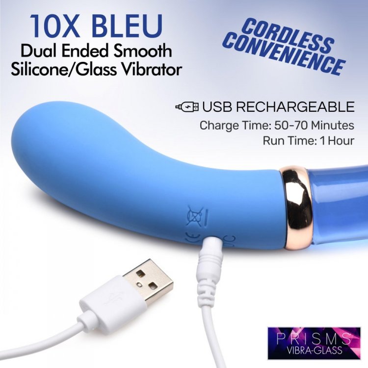 10X Dual End G-Spot Silicone/Glass Vibe*