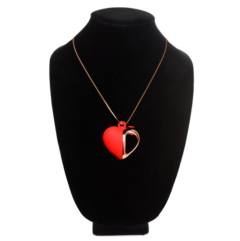 10X Vibrating Silicone Heart Necklace *