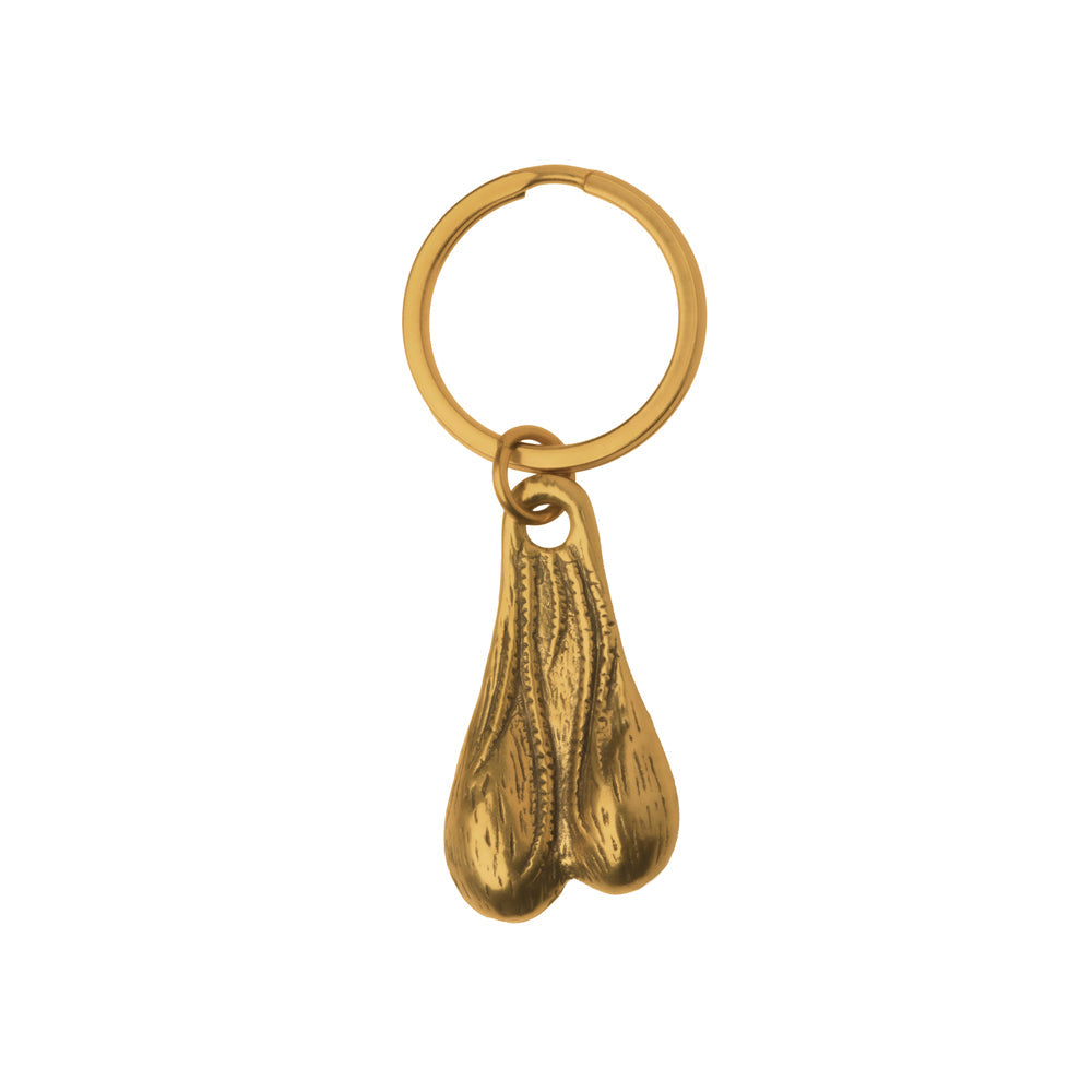 Big Nuts Brass Keychain