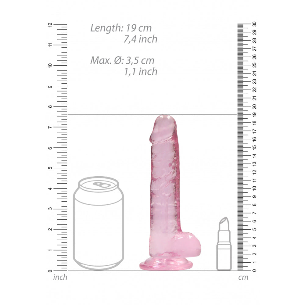 7" Realistic Dildo With Balls - Pink